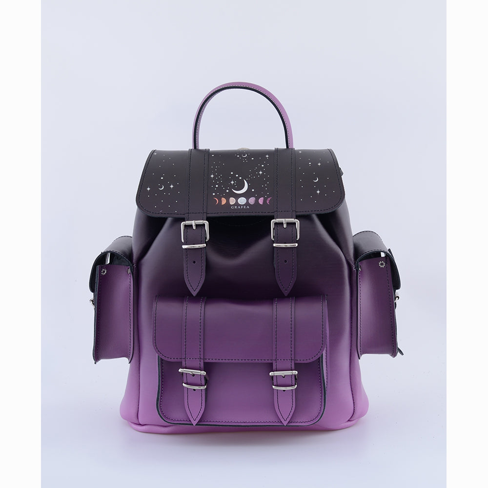 Purple backpack leather online