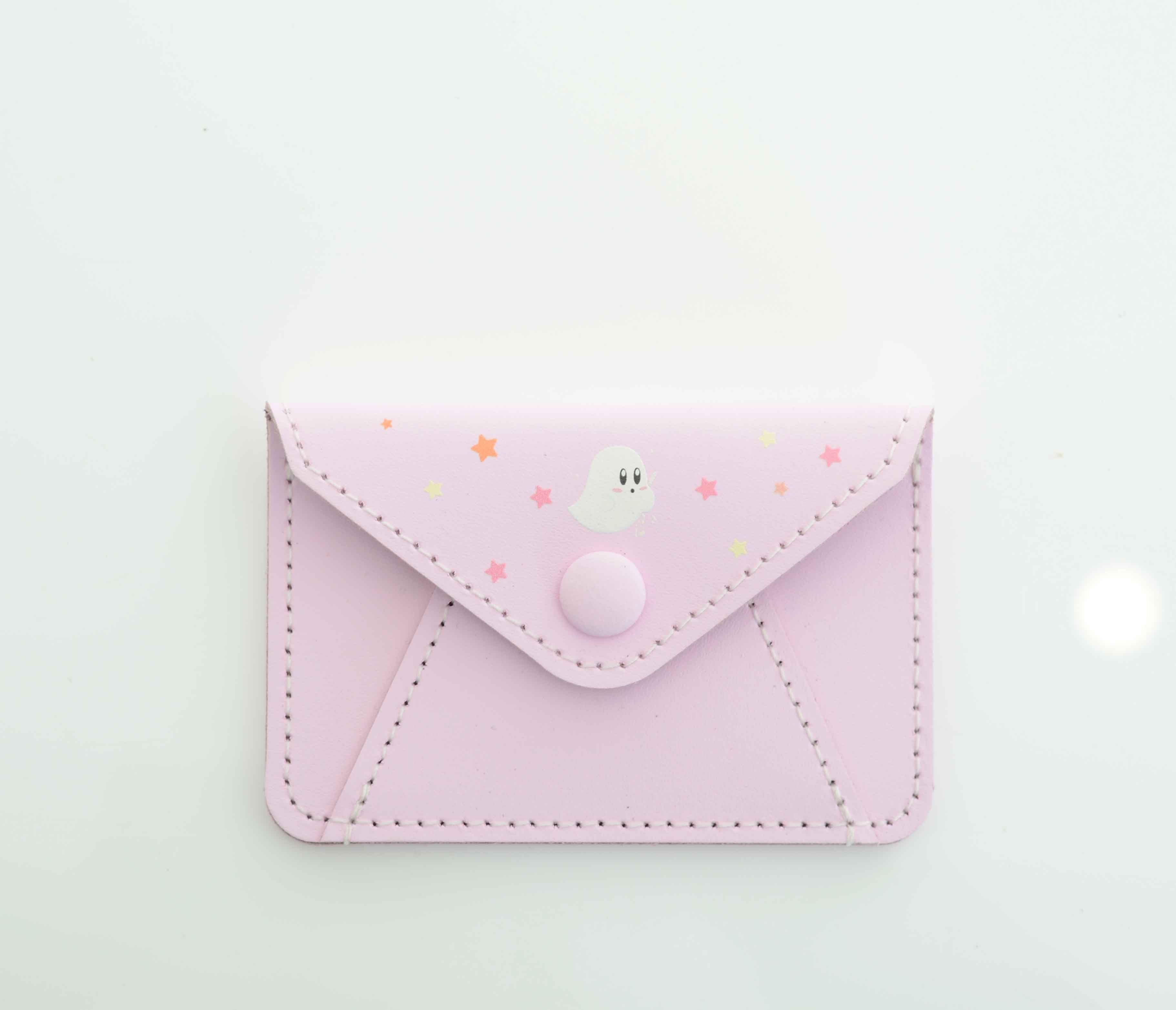 CARD WALLET HEARTS PINK- Leather Card Holder – GRAFEA