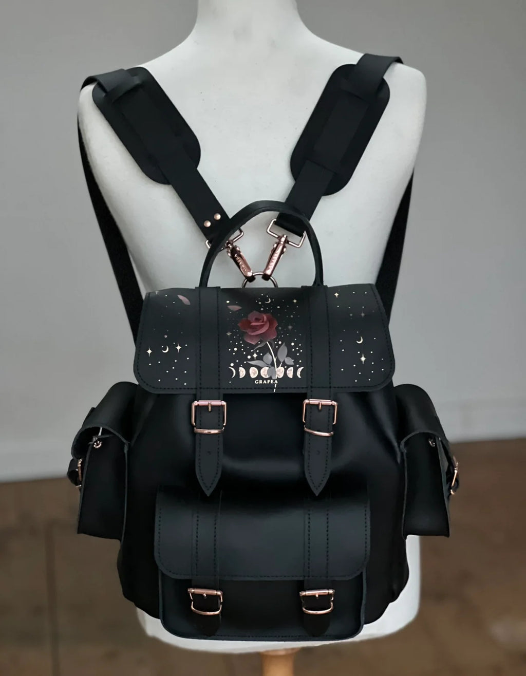 HARI II ROSE MOON W Leather backpack GRAFEA