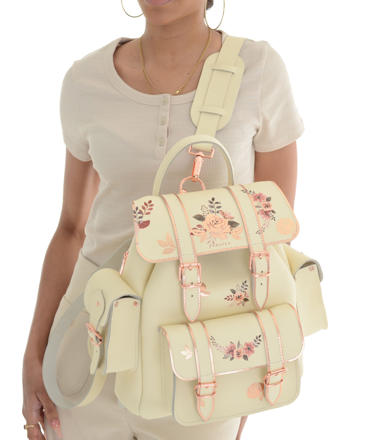 HARI II PORCELAIN Leather Backpack GRAFEA