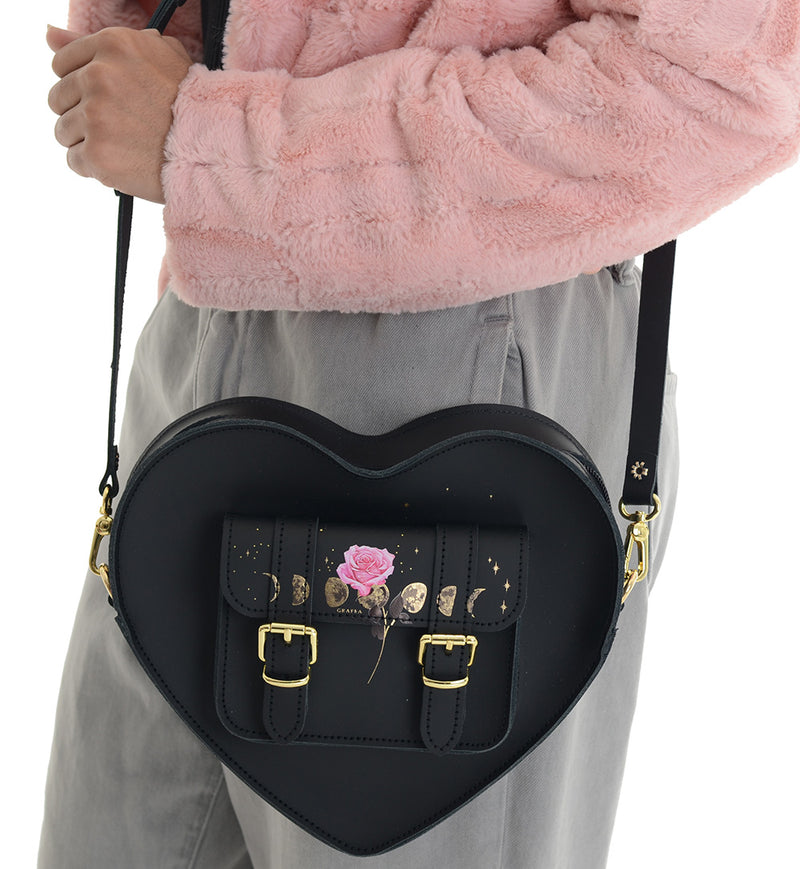 HEART SATCHEL GOLD ROSE MOON