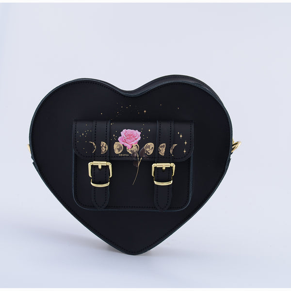 HEART SATCHEL GOLD ROSE MOON