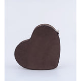 HEART SATCHEL VELVET BROWN