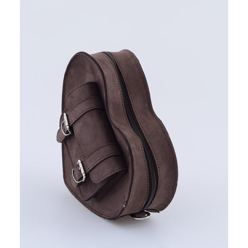 HEART SATCHEL VELVET BROWN