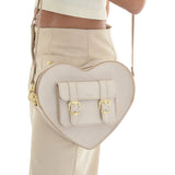 HEART SATCHEL VELVET CREAM