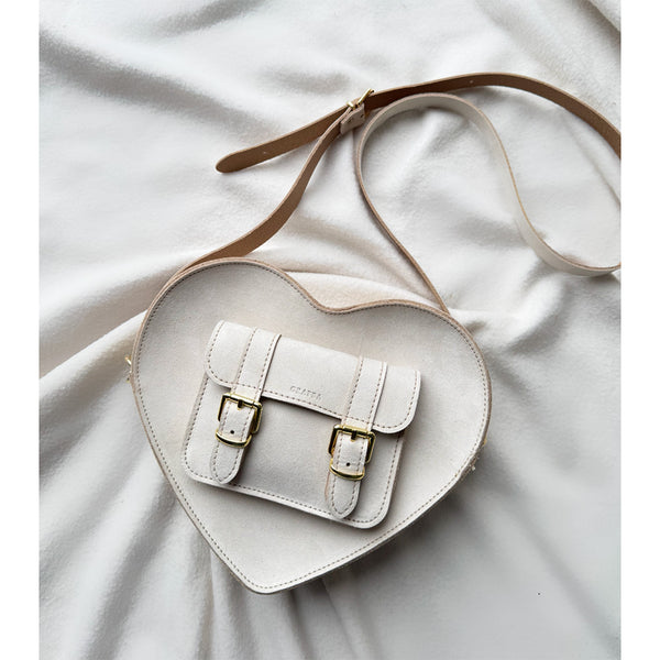 HEART SATCHEL VELVET CREAM