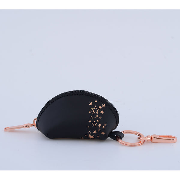 KEYRING PURSE ROSE GOLD STARS