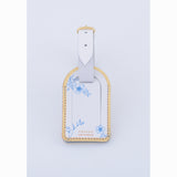 LEATHER LUGGAGE TAG BLUE GOLD