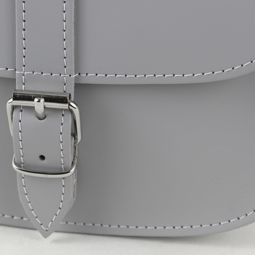 CROSS BODY GREY Leather Saddle Bag GRAFEA